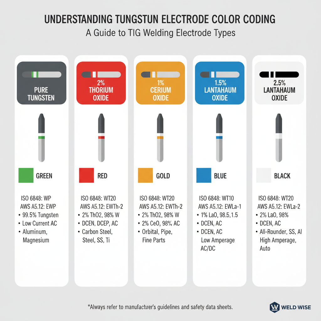 What Color Tungsten for Aluminum: Complete Guide to Choosing the Right Electrode 1 Understanding Tungsten Electrode Color Coding
