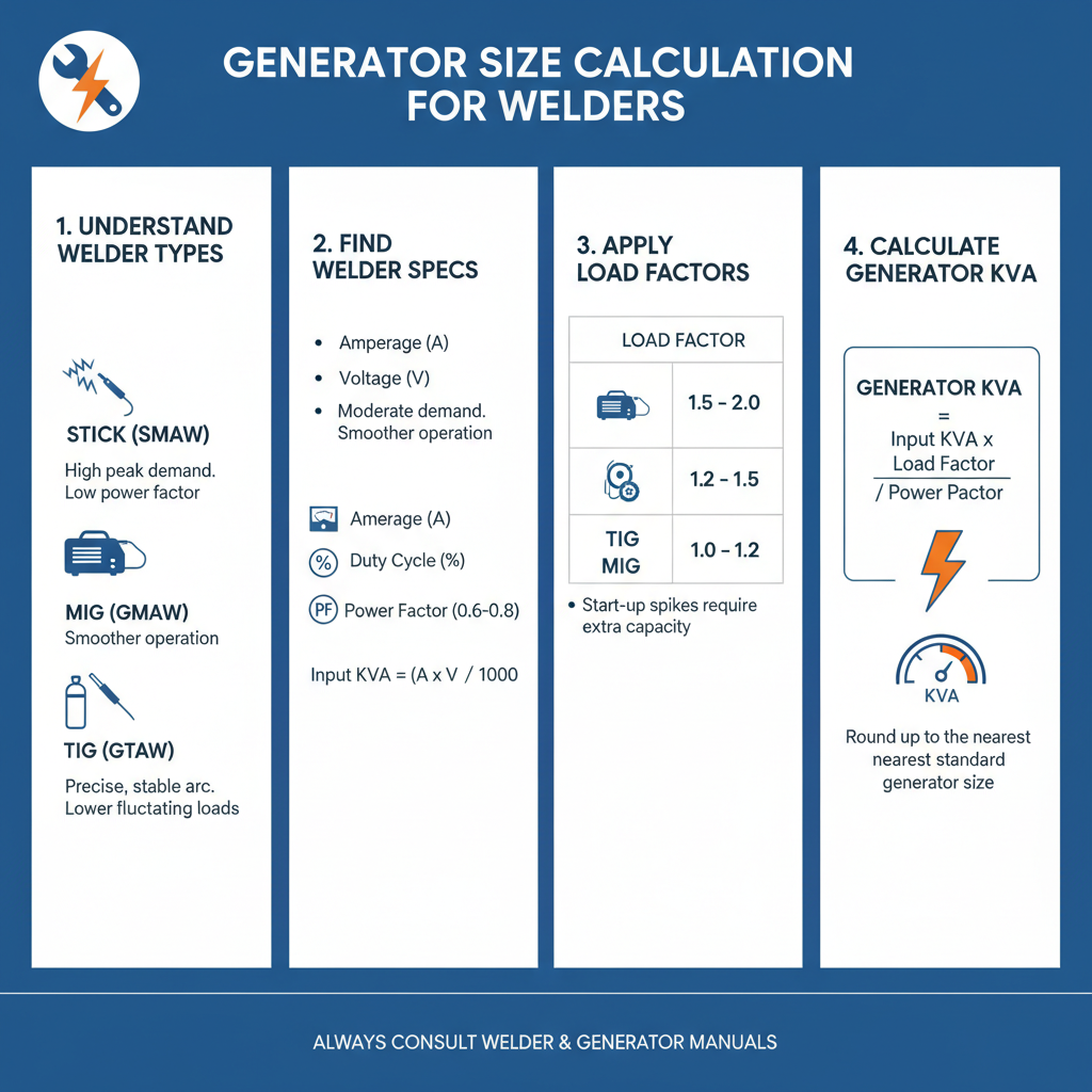 Calculating Generator Size for Different Welder Types