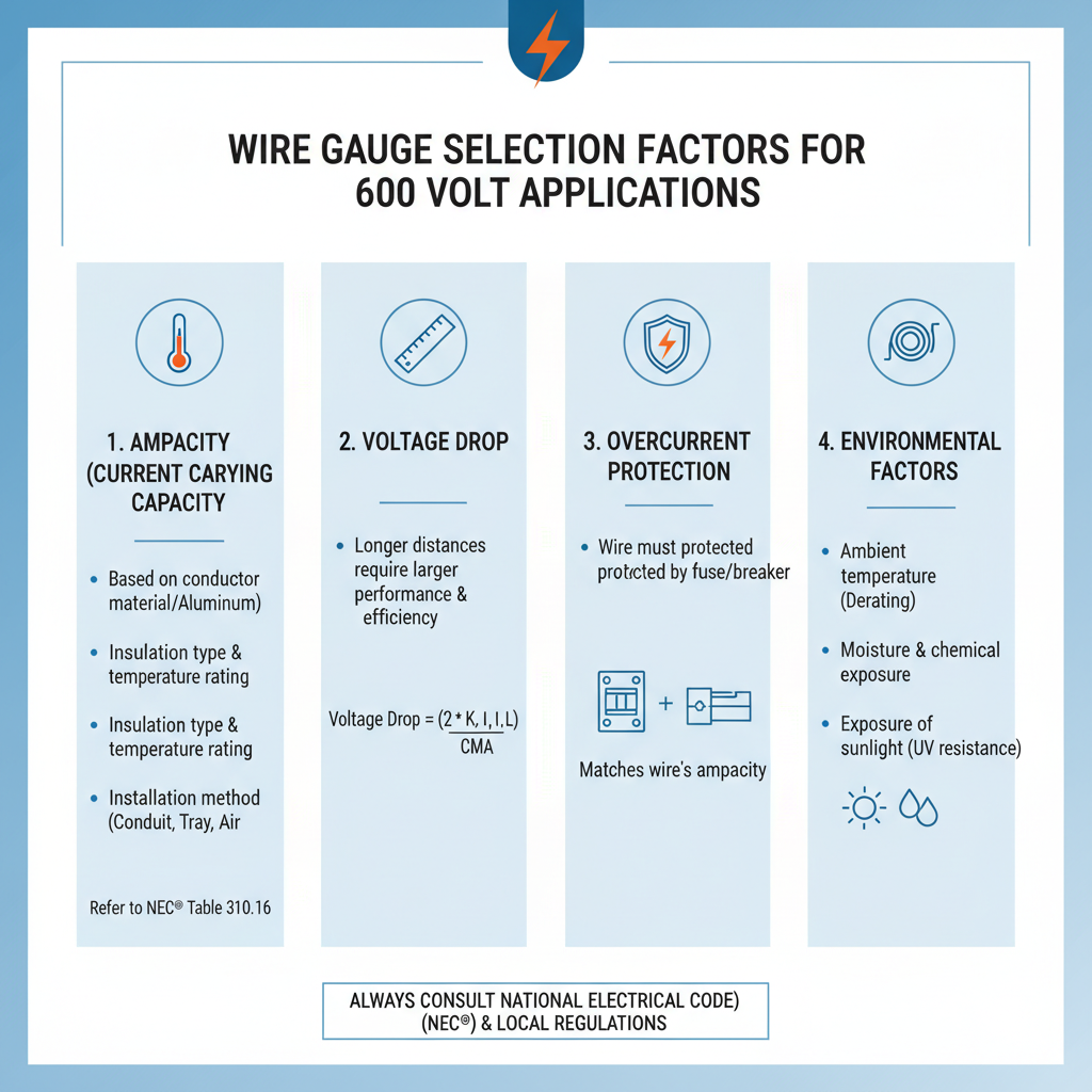 Wire Gauge Selection Factors for 600 Volt Applications