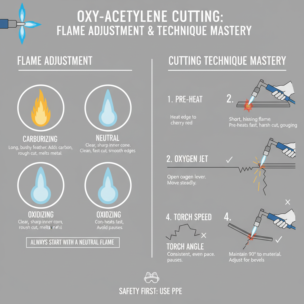 Flame Adjustment and Cutting Technique Mastery of Oxy Acetylene