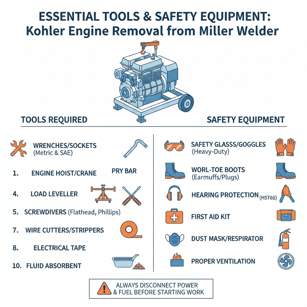 How to Remove Kohler Engine from Miller Welder? 1 Essential Tools and Safety Equipment to Remove Kohler Engine from Miller Welder