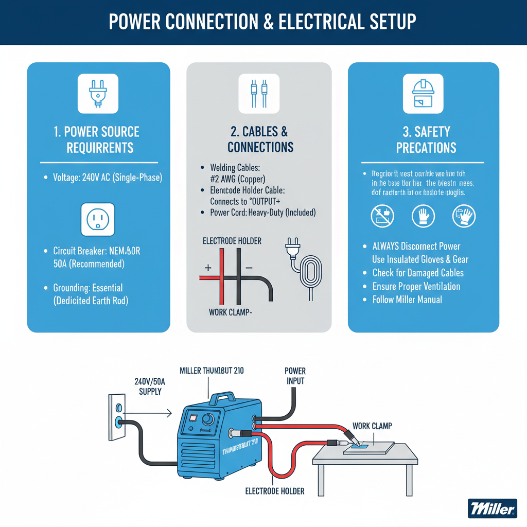 Power Connection and Electrical Setup to Set Up a Miller Stick Welder