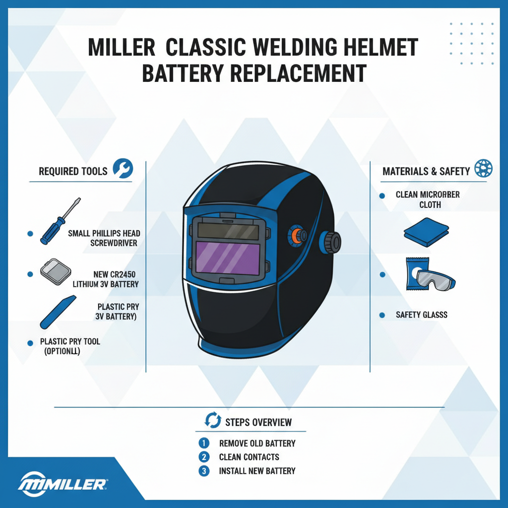 Required Tools and Materials To Change Miller Classic Helmet Battery