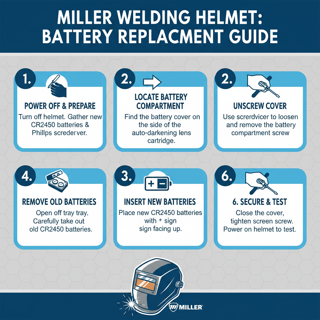 Step-by-Step Battery Replacement Process in a Miller Welding Helmet