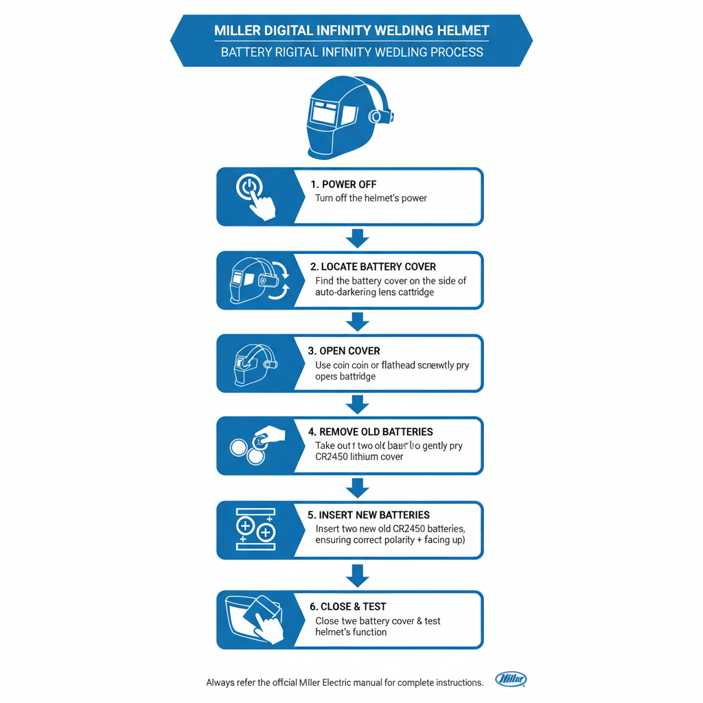 Step-by-Step Battery Replacement Process in  Miller Digital Infinity Welding Helmet