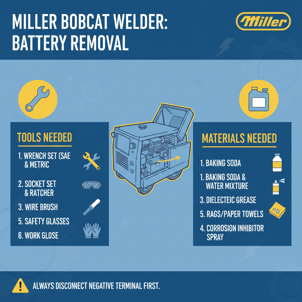 Tools and Materials Needed to Remove Battery from Miller Bobcat Welder