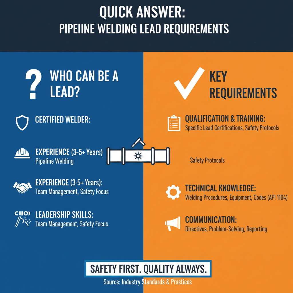 Quick Answer: Pipeline Welding Lead Requirements