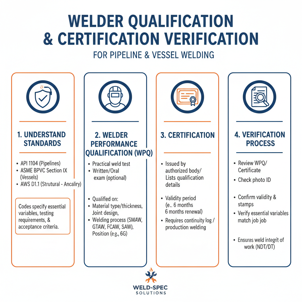 Welder Qualification and Certification Verification for Pipeline and Vessel Welding