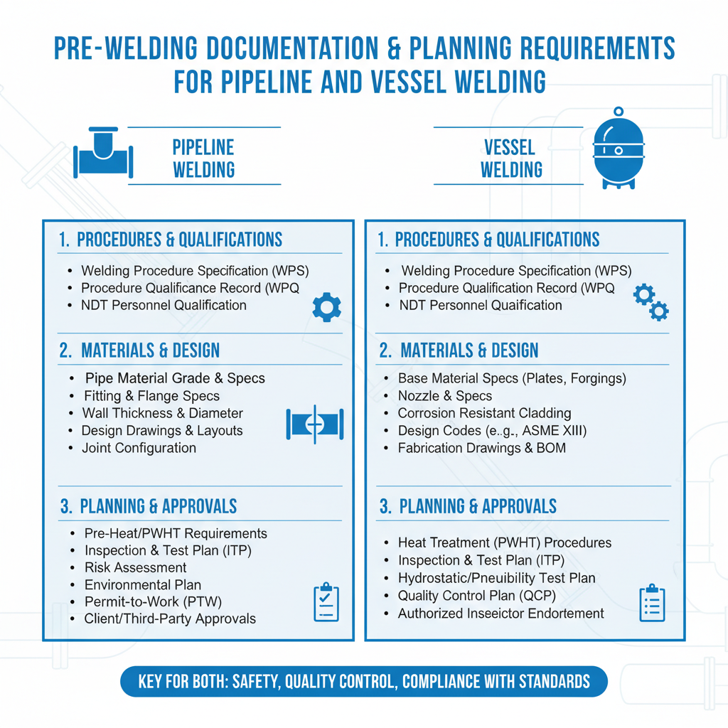Pre-Welding Documentation and Planning Requirements  for Pipeline and Vessel Welding