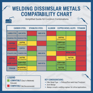 Welding Dissimilar Metals Chart: Compatible Metal Combinations
