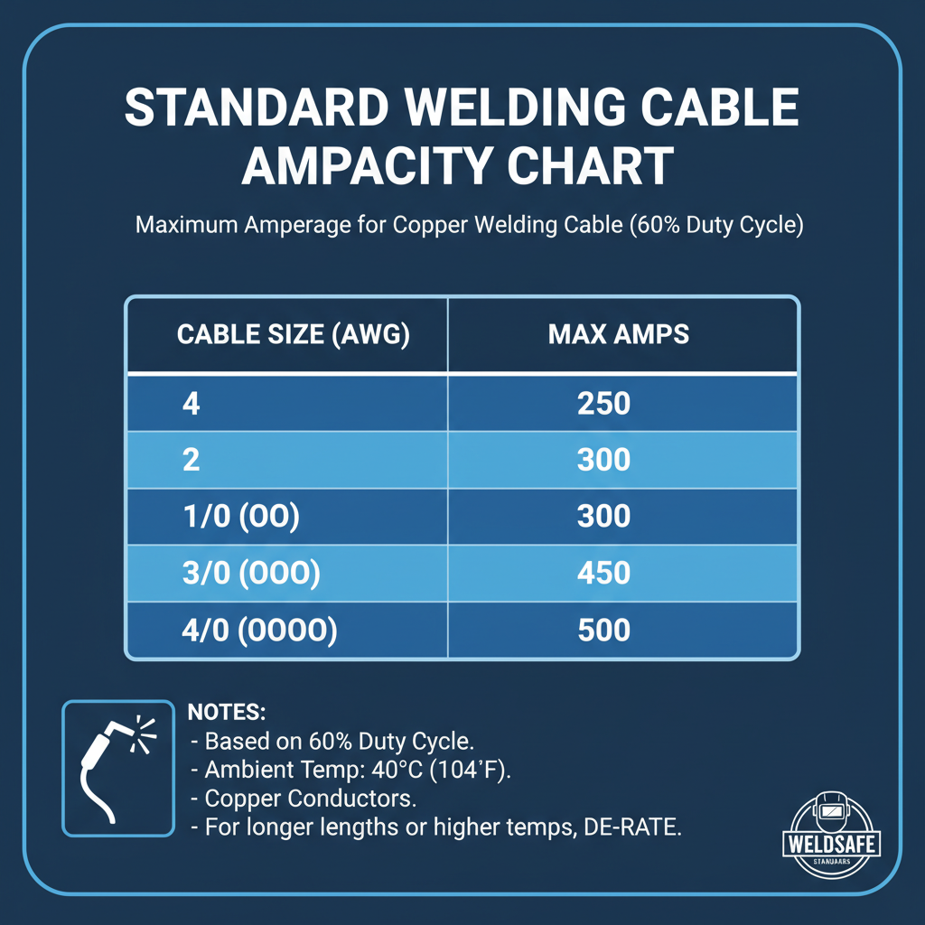 Standard Welding Cable Ampacity Chart