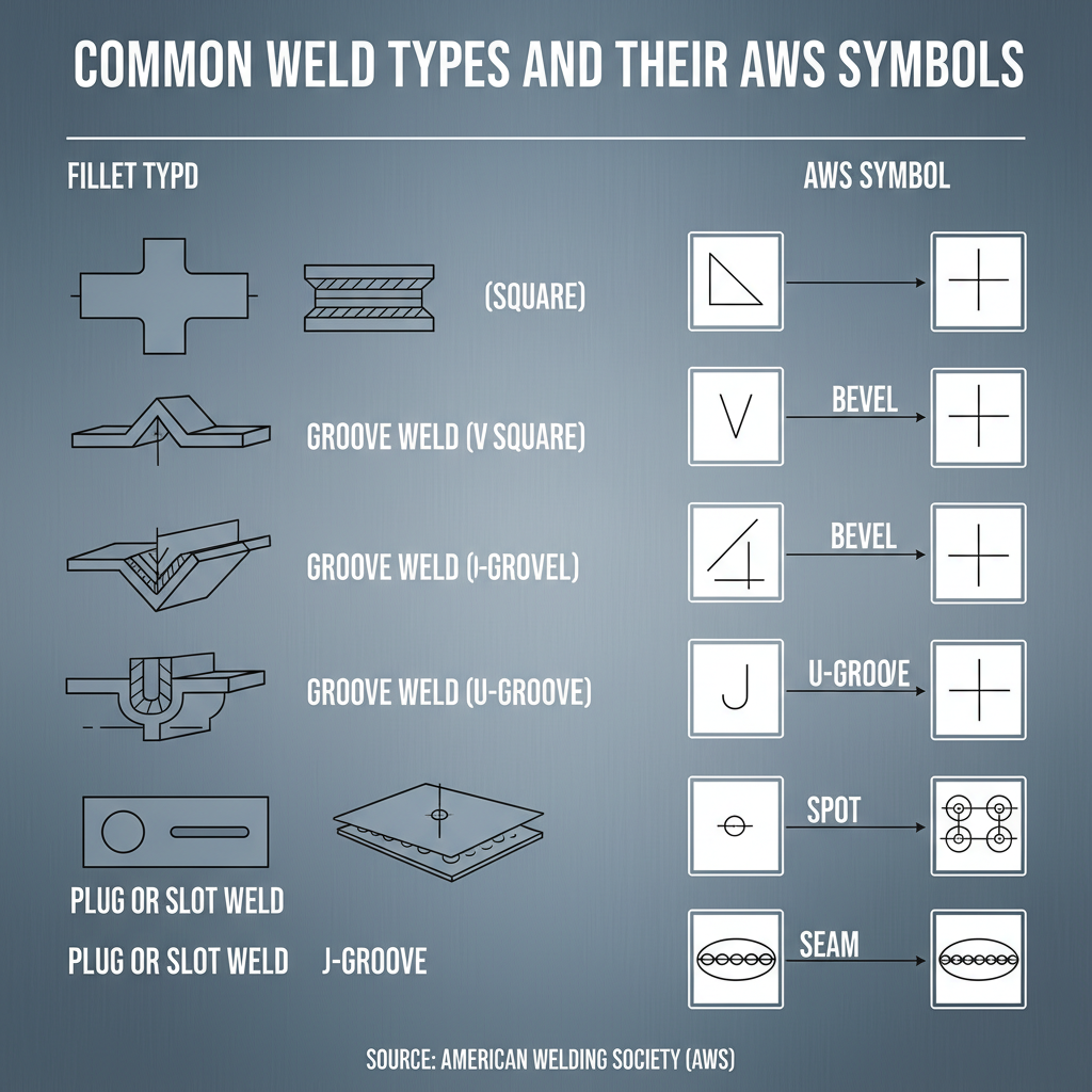 Common Weld Types and Their AWS Symbols