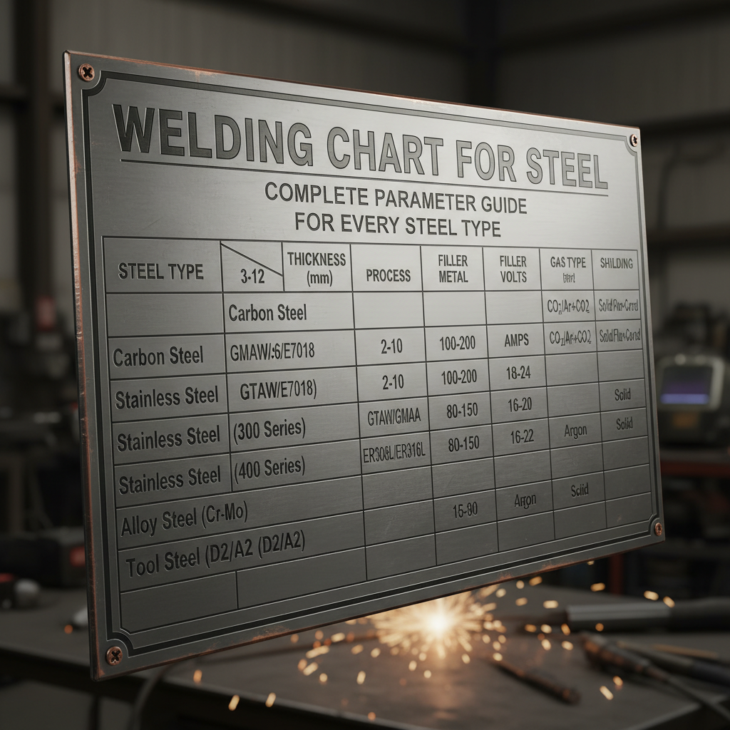 Welding Chart for Steel: Complete Parameter Guide for Every Steel Type