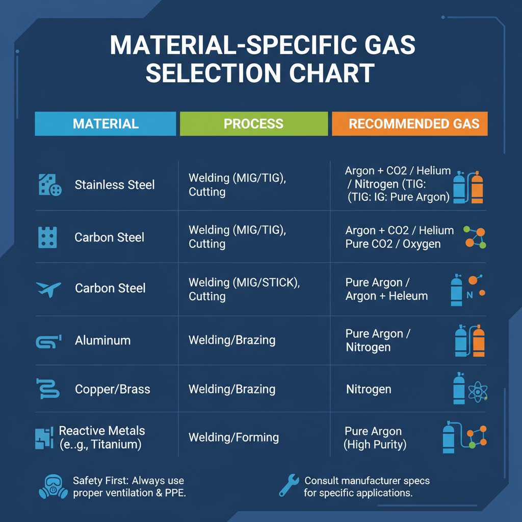 TIG Welding Gas Chart: Complete Guide to Shielding Gas Selection 2 Material-Specific Gas Selection Chart