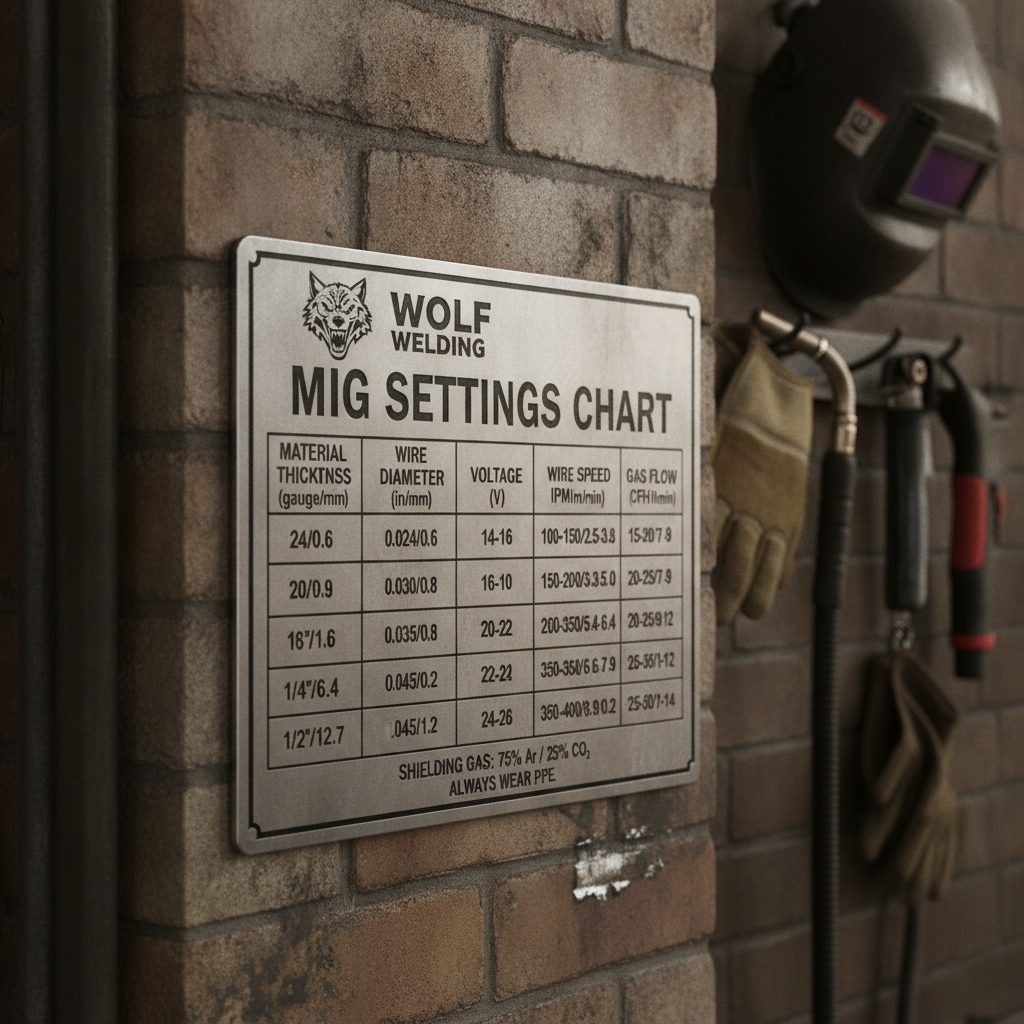 Create Wolf MIG Welding Settings Chart