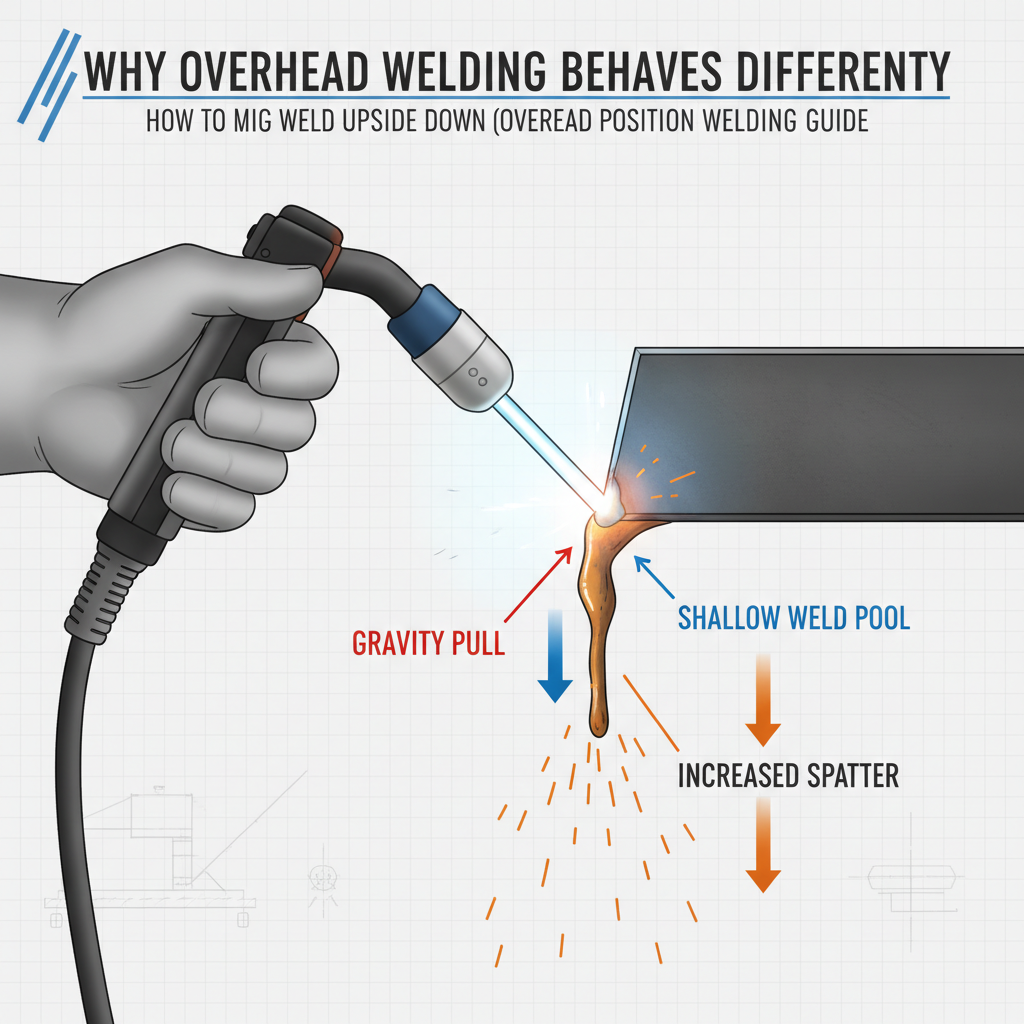 How to MIG Weld Upside Down (Overhead Position Welding Guide) 1 Why Overhead Welding Behaves Differently