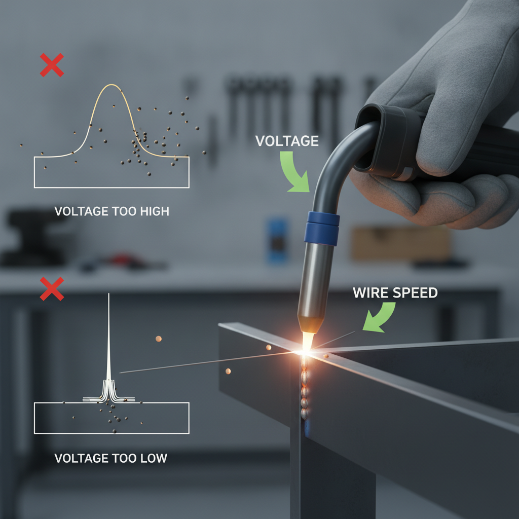MIG Weld Spatter Control: How to Reduce and Prevent It 2 Getting Your Voltage and Wire Speed Right