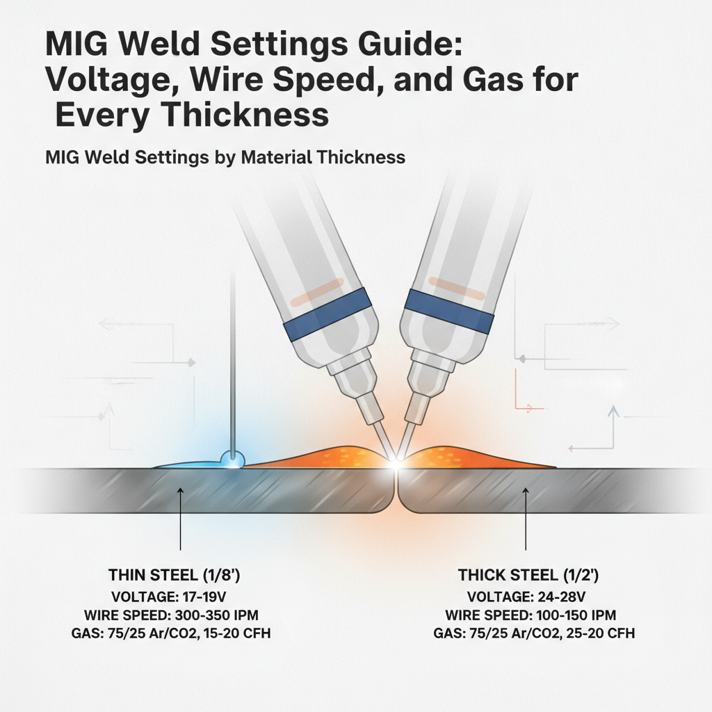 MIG Weld Settings by Material Thickness